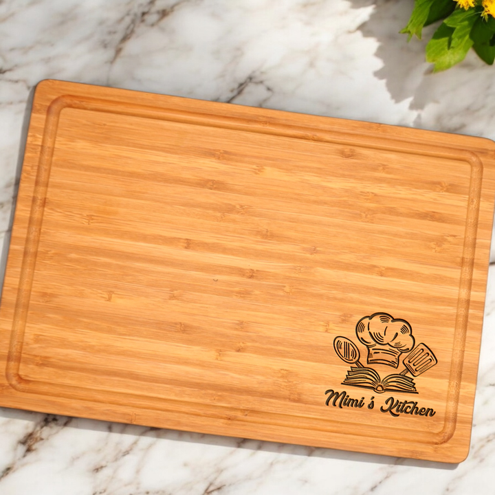 Personalized cutting board for mimi's kitchen.