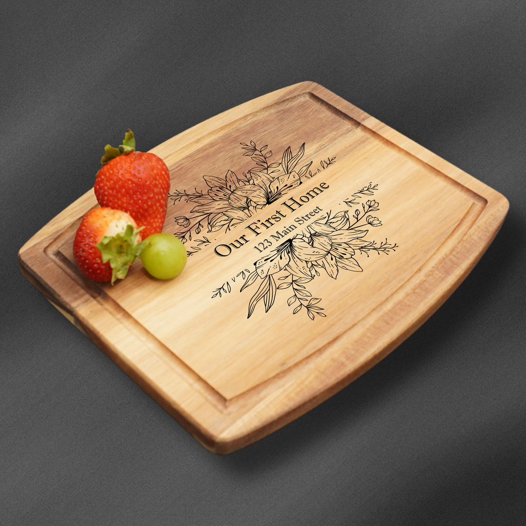 Rectangle Cutting Board personalized with an engraving great for new home owners.