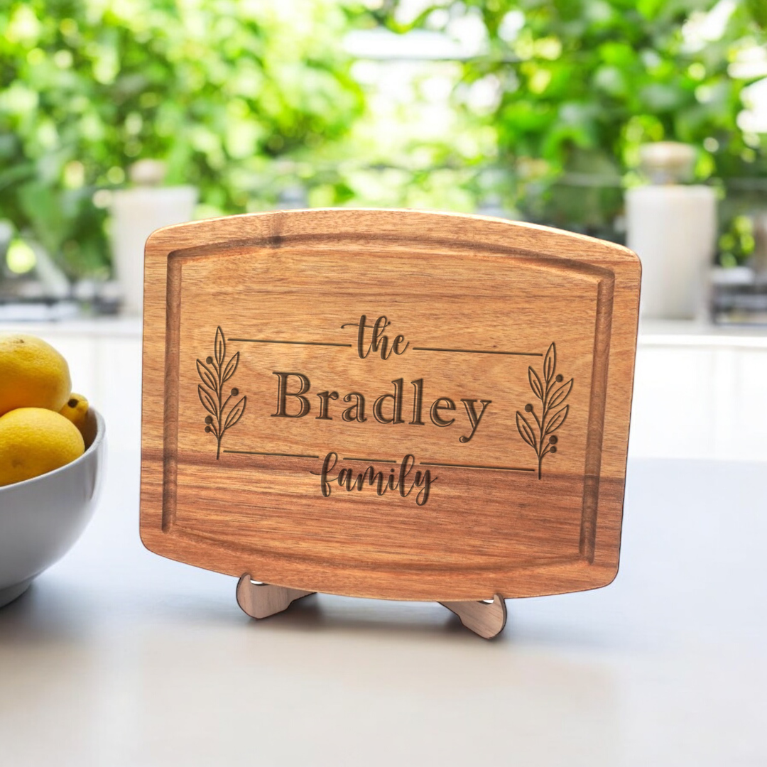 Personalized cutting board with engraving. Realtor Closing Gifts.