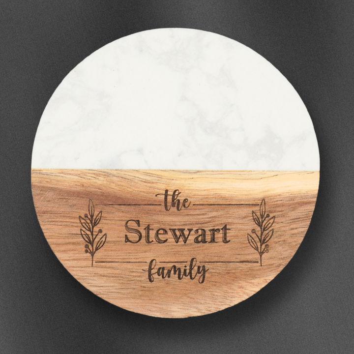 Granite and Wood coasters with engraving