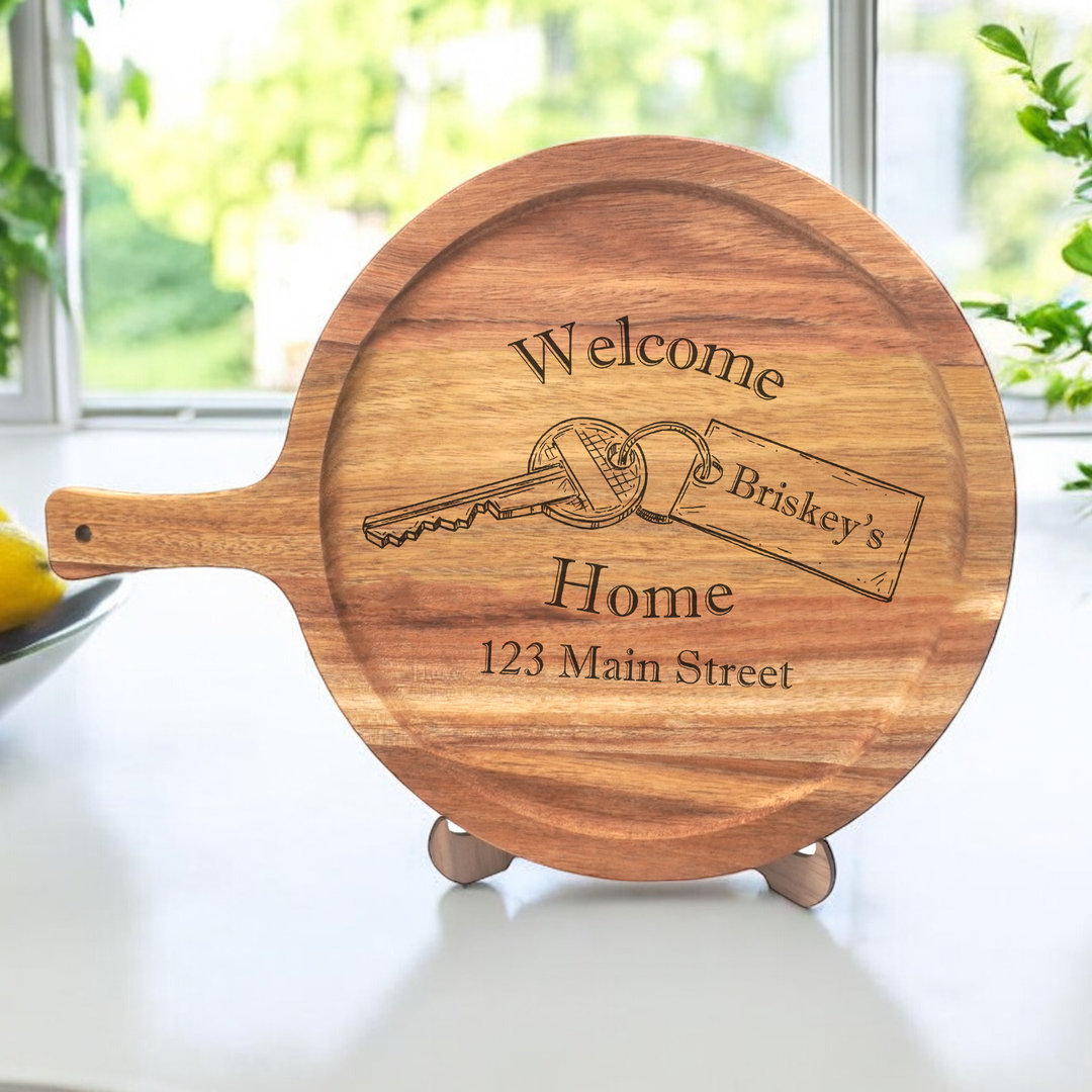 Realtor closing gift. Personalized serving tray with handle.